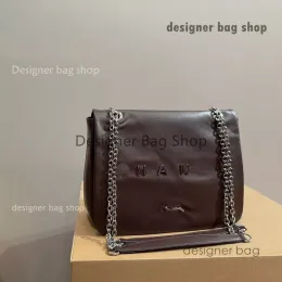 дизайнерская сумка 7А, женская большая брендовая сумка на плечо с винтажной цепочкой, сумка через плечо из натуральной кожи, качественная осенне-зимняя незаменимая вещь 27 см