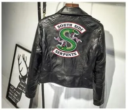 Women039S Jackets Serpents Southside Riverdale Print Pu Leather Women Side Streetwear Black Coat Hoodie Girls Jacket3992330