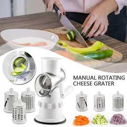 Multifunktionell manuell rullgrönsaksskärare Shredder Potato Grater Hand Crank Home Kitchen Tool Round Slicer Rotating Grater 240104