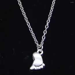 Catene 20 pz Collana di moda 14x10mm Pendenti a doppia faccia Piede Corto Lungo Donna Uomo Colar Regalo Gioielli Girocollo