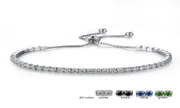 18 -karatowy biały złoto plisowane sześcienne klaster cyrkon regulowany łańcuch tenisowy bransoletki mody biżuterii damskiej bijoux na imprezę 8758556