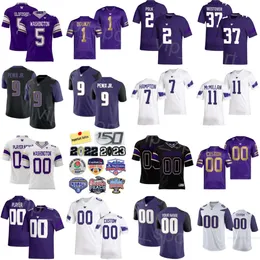 Mans Washington Huskies College Football 11 Alphonzo Tuputala Jersey 25 Elijah Jackson 37 Jack Westover 7 Hampton 5 Edefuan Ulofoshio University Bordado Equipe