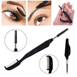 Makeup Brushes Heallor 2 i 1 Double Head Steel Eyebrow Eyelashes Eye Brow Extension Borst Metal Comb Kosmetiska verktyg