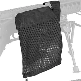 AR-15 Ammo Brass Shell Catcher Mesh Trap dragkedja stängning för snabb loss Nylon Black Drop Delivery DHBCO