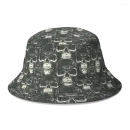 Berets Classic Terror Skull Skull Bucket Hat dla kobiet studenci Studenci Bob Fisherman Hats Panama Cap Streetwear