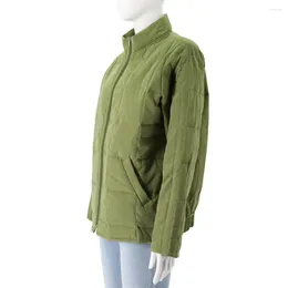 여자 재킷 레이디 재킷 코지 스탠드 칼라 겨울 겨울 따뜻한 부드러운 카디건이있는 지퍼 클로저 긴 소매 포켓 콜드-방지 낙하 스타일