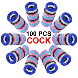 100pcs silikonowy Pierścień Penisa Dorośli mężczyźni Opóźnienie wytrysku pączki kutas gumowy pierścień Penis powiększenie zabawki seksu dla mężczyzn seks 240105