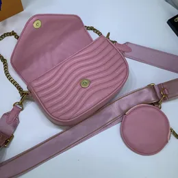 핑크 그린 체인 가방 고급 지갑 지갑 가죽 크로스 바디 디자이너 가방 7A 품질 공식 이브닝 파티 빈티지 플랩 메신저 백 넓은 어깨 끈 XB091