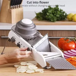 18 Tipos Cortador Ajustável Slicer Manual Ralador Descascador de Aço Inoxidável Vegetal Julienner Ralador Frutas Slicer Cozinha Gadgets 240104