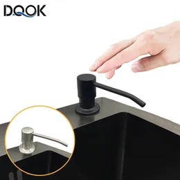 Дозатор для мыла для кухонной раковины, черный дозатор жидкого лосьона для моющих средств из АБС-пластика, нержавеющая сталь 240105