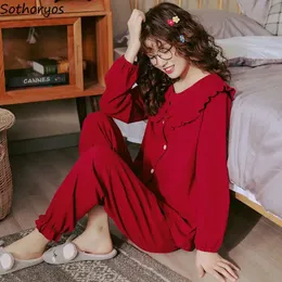 Autumn Long Sleeve Pajamas Set Women Turn-down Collar Cozy S-4XL Large Size Sleepwear Single Breasted Tops and Pants Lounge Wear 240104