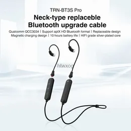 Słuchawki telefonu komórkowego TRN BT3S/BT3S Pro bezprzewodowy kabel Bluetooth 5.1 Aptx 2pin 0,75 mm 0,78 mm mmcx IM Waterproof zestaw słuchawkowy YQ240105