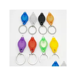 مفاتيح حبل الحبل 8 ألوان Mini Torch Keychain Ring PK Keyring LED LED LIGHT UV LE D LIGH