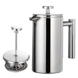 350ml800ml1000ml Coffee Maker Pot French Press Stainless Steel Double Walled Insulated 240104