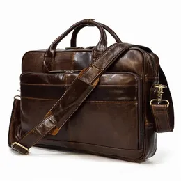 Sac à main de luxe pour hommes, mallette en cuir véritable pour hommes, sac à bandoulière en cuir de vache, sac de bureau pour ordinateur portable 15.6 240104