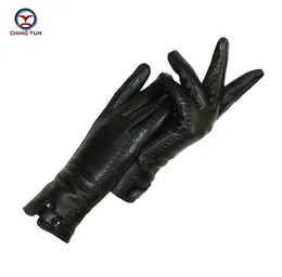 New Women's Gloves Genuine Leather Winter Warm Woman Soft Female Rabbit Fur Lining Riveted Clasp High-quality Mittens T2008194758419