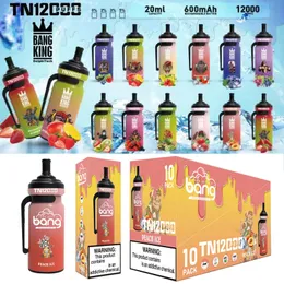 Authentic Bang Bar king TN12000 Disposable E cigarette 12K puffs vape pen 20ml prefilled pod Rechargeable battery vape juice Mesh Coil vapor devices