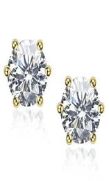 Sterling Silber S925 1CTPaar Moissanit Diamant Ohrring Damen Hochzeit Verlobung Ohrringe DVVS1 18K Weißgold vergoldet Hip Hop5820410