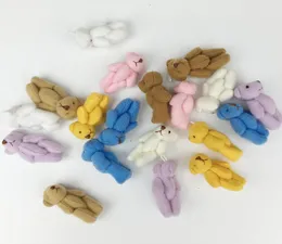 Whole 100PCSLot Cute Mini 4cm Joint Bowtie Teddy Bear Plush Kawaii Kids Toys Stuffed Dolls Wedding Gift For Children BL11459366188