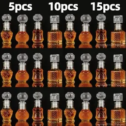 5 10 15 PCS Viski Likör Şişesi 50ml Sevimli Cam Dispenser Mini Alkol Misafir Hediyesi Düğün Dahası Şarap Potu s Kavanozlar Bar Seti 240104