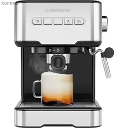 Kaffebryggare 2023 Ny 6-i-1 espressomaskin med ångbåten en-touch singel eller dubbel skjuten maker kaffe cappuccino machinel240105