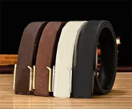 2022 Fashion Top -klass Anpassad läderbälte Casual Big Gold Buckle Multicolor Business Belts For Women Men Designer 38cm med Box1595508