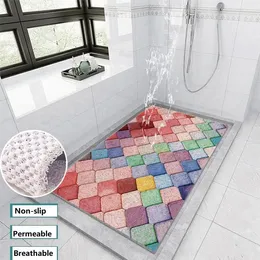 Permeabile antiscivolo in plastica PVC tappezzeria zerbino per porta del bagno pavimento a spirale in mattoni doccia vasca cava 240105