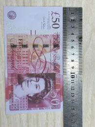 Para Kopyala Gerçek 1: 2 Boyut Film Oyuncakları Birleşik Krallık GBP İngiliz 50 Tutarlayıcı Prop Oyuncak ve Pound Notları, Kuponları Sayma, PRA POIWH