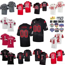 Team University Football 1 Jaylon Glover Jersey Utah Utes College 28 Sione Vaki 10 Money Parks 3 JaQuinden Jackson 8 Cole Bishop 16 Bryson Barnes ProSphere Stitched