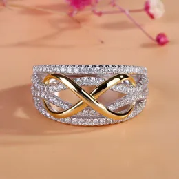 Infinity Love Ring Shining Cubic Zircon Bowknot Letter 8 Eternity Promise Rings for woman vqelc
