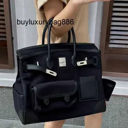 Orijinal deri çanta bk İtalyan 35 Bag Orijinal Deri Tuval Seyahat Çantası Büyük Kapasite Tek Omuz Crossbody Kadınlar