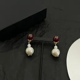 20Style 18K Gold Plated Luxury Designer Letters Stud Ear Hook Channel Geometric Famous Women Crystal Rhinestone Pearl Earring Wedding Party Jewelry SX7F