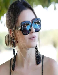 Personalidad de la moda Moda Anteojos Cadenas Mujeres Hombres Gafas de sol Retro Cadenas Mujer Grande Negro Acrílico Gafas de sol Cadenas Eyeglas1853878