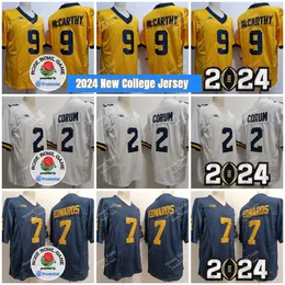 2 Blake Corum Football College Jerseys Donovan Edwards 97 Aidan Hutchinson 10 Tom Brady JJ McCarthy Rose Bowl Patch Męskie koszulki