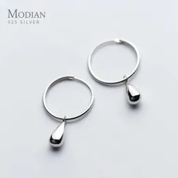 Modian Simple Water Drops örhängen för kvinnor äkta 925 Sterling Silver Geometric Dingle Earring Fashion Fine Jewelry Bijoux 240104