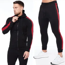 Tracksits Mens Running Sportswear Sets Sweatshirt Sweathants Gym Fiess vücut geliştirme hoodies üst pantolonlar erkek koşu egzersiz izleme izleri