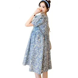"Yourseasé Summer Maternity Dress: Elegant Short Sleeve Loose Casual O-Neck Flower Printed Graviditetsklänning-Koreansk stil, perfekt för den moderna mamma att vara"