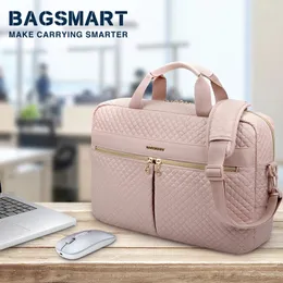 Bagsmart Laptop -väskor för kvinnor 15,6 17,3 tum anteckningsbäska för MacBook Air Pro 13 15 Datorhandväska Portfölj arbetsväska 240104