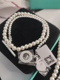 дизайнерские браслеты сердце жемчуг OT ожерелье браслет стерлингового серебра S925 ювелирные изделия Круглая бусина Любовь браслет в форме сердца Ожерелья для женщин свадебный подарок на помолвку
