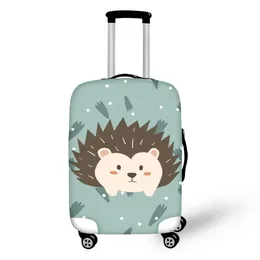 Kawaii dos desenhos animados abacaxi ouriço crianças saco de bagagem proteger capa impermeável stretchable viagem mala sutiable para 1832 Polegada 240105