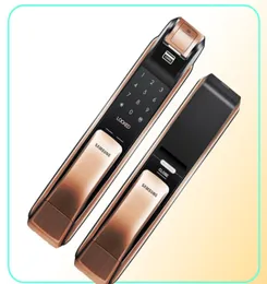 SHPDP728 KEYLESS Bluetooth Lock Fingerprint Push Pull Tway Way Digital Door Lock English Version Big Mortise8218298