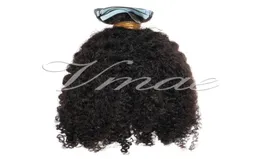 Prêt à expédier des morceaux de cheveux de couleur naturelle pré-collés à cuticules douces alignées, 25g, trame cutanée, 50g, ruban adhésif Afro Kinky Curly 1589933