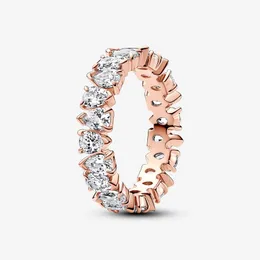 Ny lista 925 Sterling Silver alternerande mousserande bandring för kvinnor Bröllopsförlovningsringar mode smycken gratis frakt