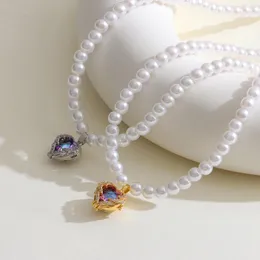 Anhänger Halsketten Bunte Ozean Herz Perle Für Frauen Mode Weibliche Hochzeit Schmuck Mädchen Charme Choker Kette Party Geschenk