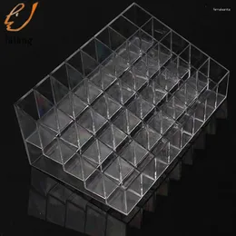 Smyckespåsar 40 Trapezoid Clear Makeup Display Lipstick Stand Case Cosmetic Organizer Holder High Quality