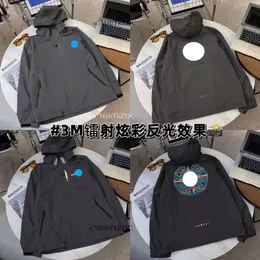 Stones Island Yüksek Kalite Stones Island Ceket Tasarımcısı Hoodie Lazer Yansıtıcı Büyük Logo Stones Island Hoodie Erkek Ceket CP 321