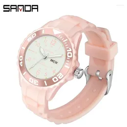 Relojes de pulsera SANDA Relojes de pulsera para mujer Vestido Azul Reloj Mujer Correa de silicona Reloj con día Montre Femme 1053