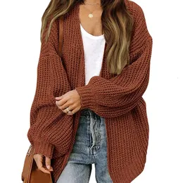 ITOOLIN Winter Women Solid Cardigan Sweater Coat Loose Casual Lantern Sleeve Jacket For Autumn Knitted 240105