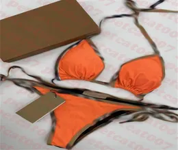 Orange Bikini Womens Szybowe Zestaw kąpieli krawędzi krawędzi kąpieli strojów kąpielowych mody panie dzielone plażę noszenie 4573772