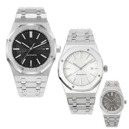 Mens Watch Designer Otomatik Mekanik Saatler De Luxe Holwatch Reloj Safir Paslanmaz Çelik Kutu Su Geçirmez Tasarımcı Montre Siyah Beyaz Gri Dial